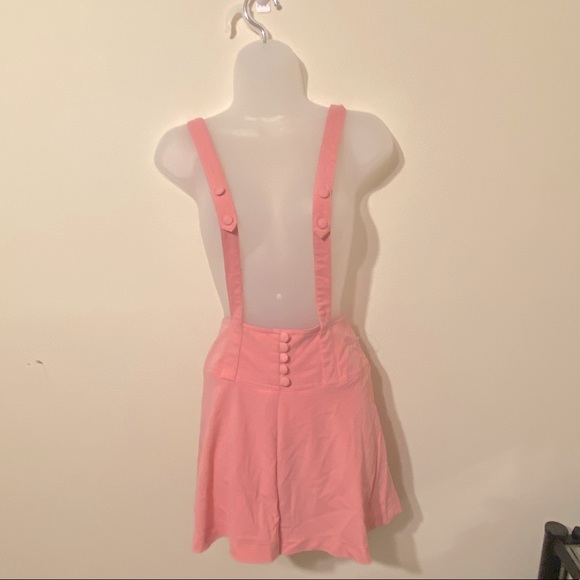Pink Buttoned Suspender Skirt - Size Medium - Picture 1 of 8
